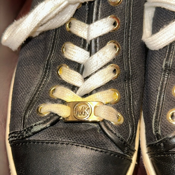Michael Kors Black Leather & Canvas Trainers - Picture 6 of 16
